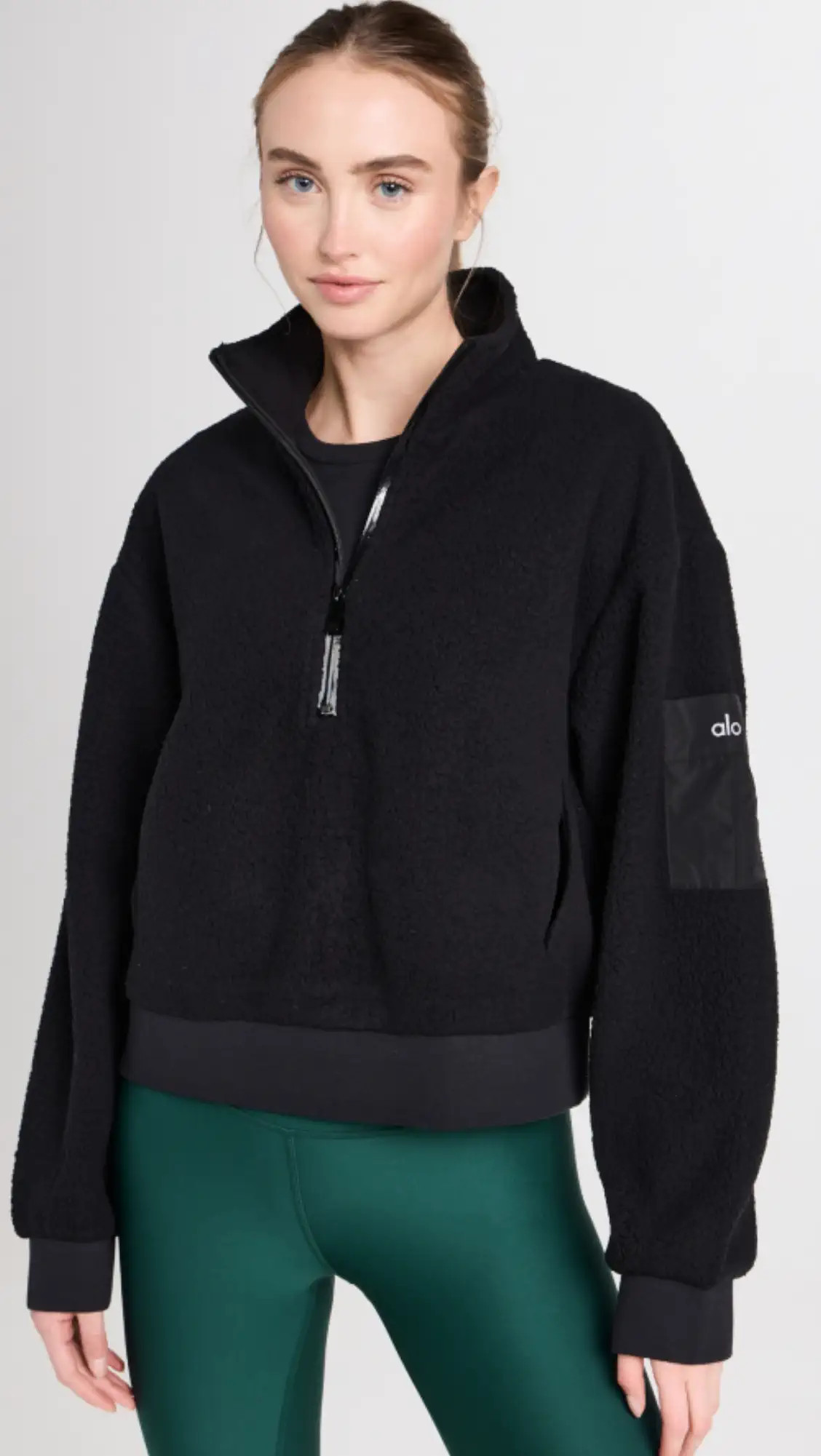 Alo Yoga Micro Sherpa Solstice Coverup Sweatshirt | Shopbop | Shopbop