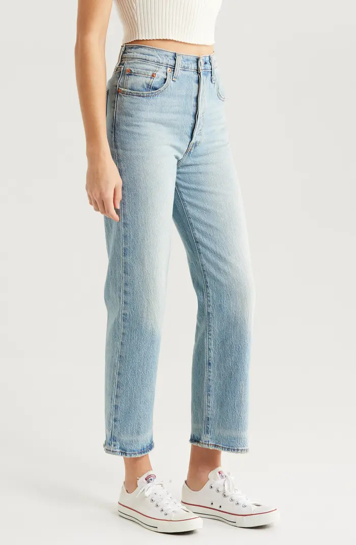 Ribcage High Waist Ankle Straight Leg Jeans | Nordstrom