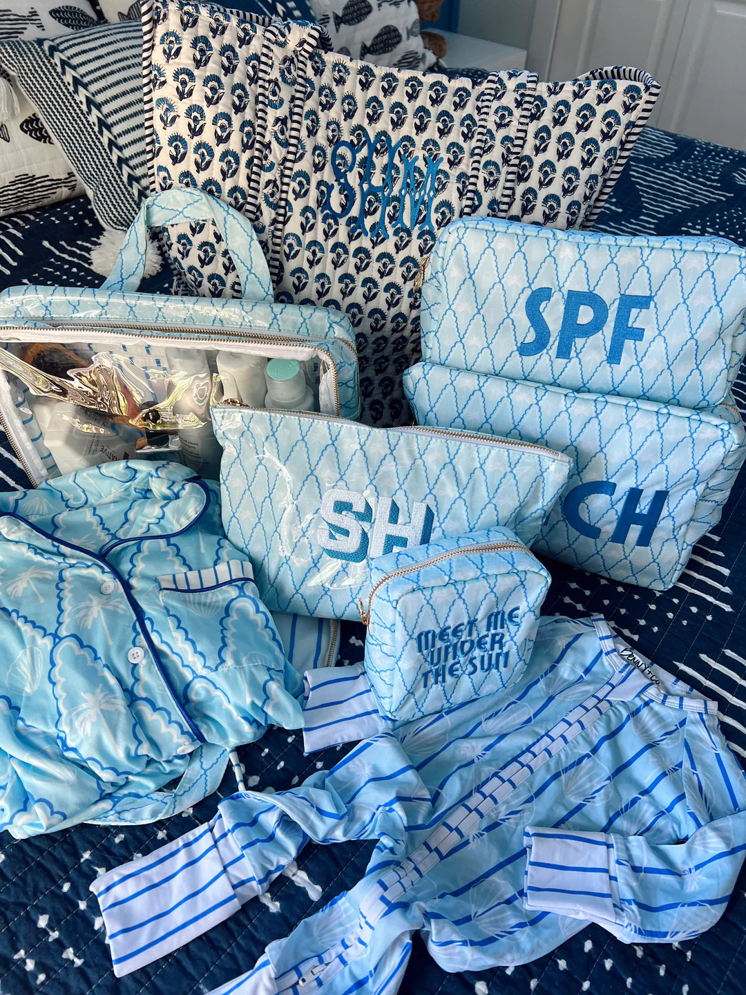 SPF - Blue Palms Large Bag | KenzKustomz