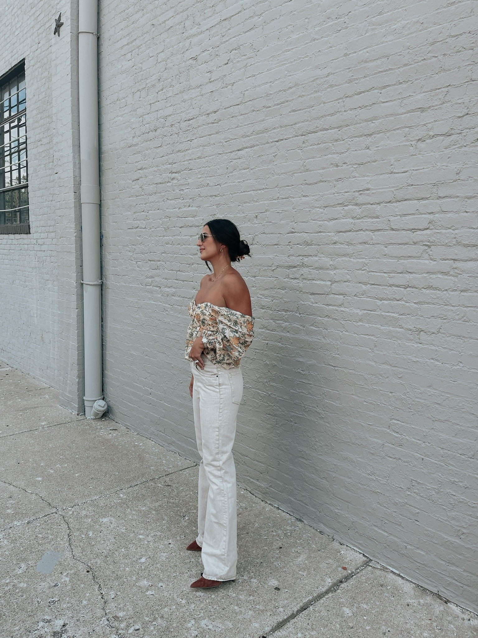 Such a cute spring outfit - great for a concert or date night out!

Concert tops  - revolve tops - revolve spring tops - spring tops - girly tops - white pants - white jean outfit 

#LTKstyletip #LTKSeasonal
