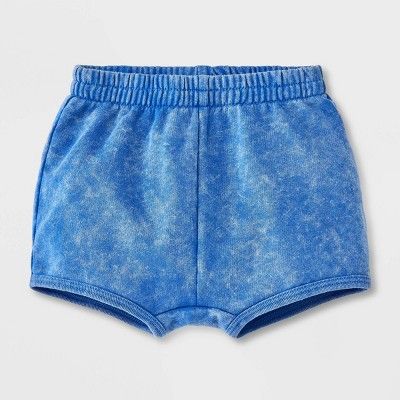 Baby Boys' Washed Knit Shorts - Cat & Jack™ Blue Newborn | Target
