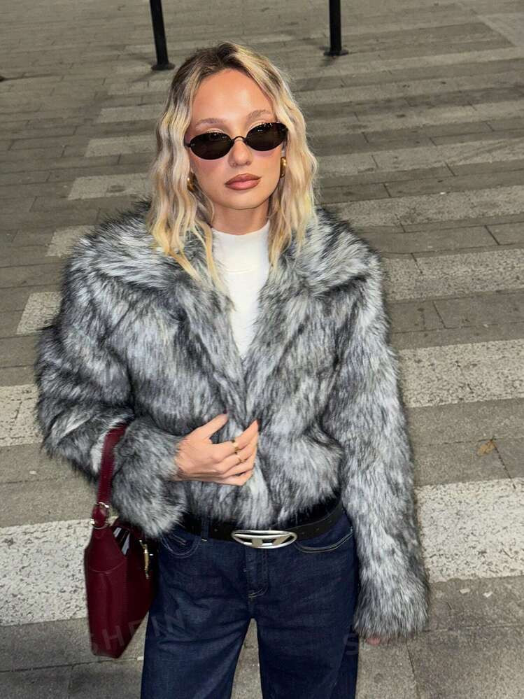 SHEIN EZwear Women Fluffy Coats | SHEIN