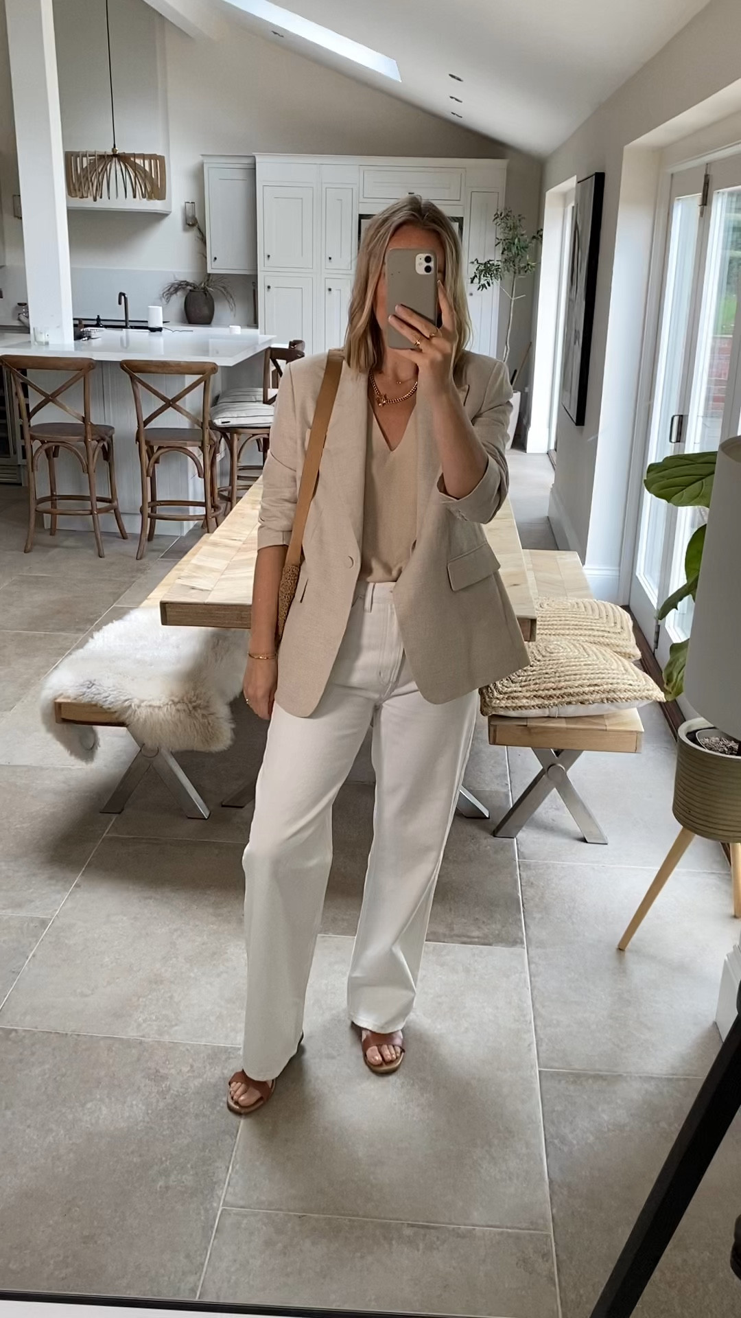 Blazer styling with chic white jeans and a knit vest . 
Wearing a large in the blazer and U.K. 16 in the jeans (normally a 14) 


#LTKsummer #LTKuk #LTKSummerSale
