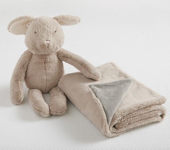 Plush Bunny Stuffed Animal and Blanket Set | Pottery Barn Kids
