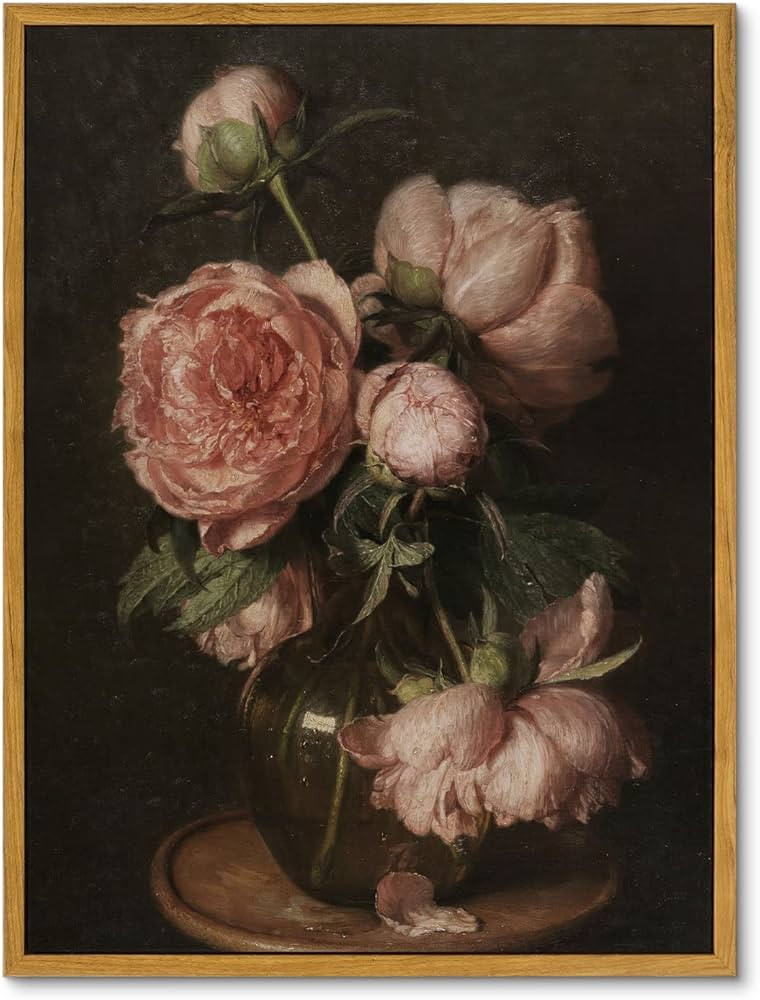 InSimSea Vintage Flower Canvas Wall Art Home Decor, Peonies by Eduard von Grützner Art Prints Ro... | Amazon (US)