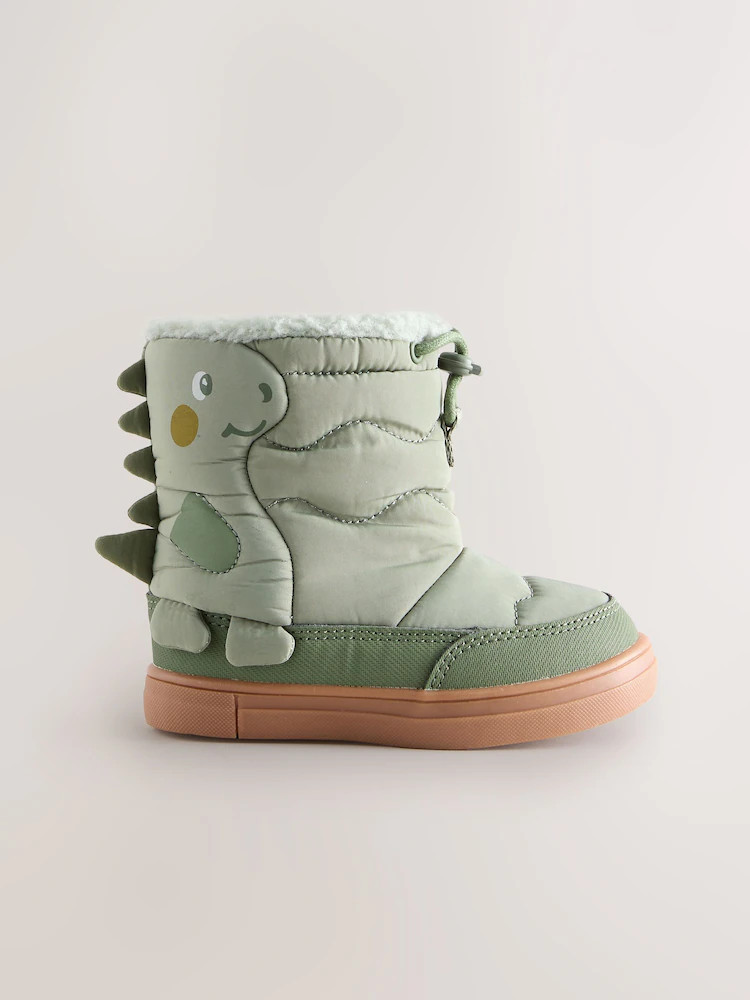 Green Khaki Dino Thermal Thinsulate™ Lined Quilted Water Resistant Boots | Next EU