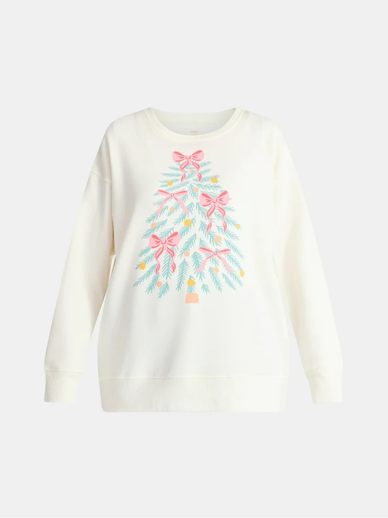 Women's Christmas Soft Tree Graphic Fleece from Holiday Time, Sizes S-XXXL | Walmart (US)