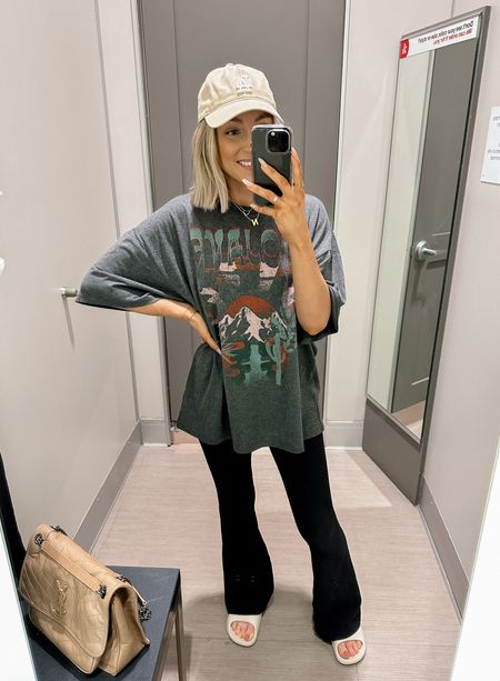 This oversized graphic tee from target is giving major free people vibes and is only $16! Runs super oversized. I am in an XS! My flare waffle leggings are 30% off, and I am wearing in an XS as well!

Target Style, Aerie, Comfy, Spring Style, Summer Fashion, Trending Now

#LTKunder50 #LTKFind #LTKsalealert