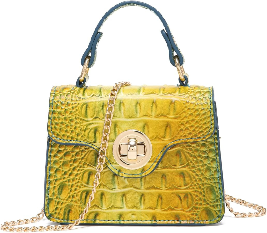 Makcr Joacbv Chic Women Crocodile Leather bags Mini Top-Handle Clutch Compact Evening Bag Stylish... | Amazon (US)