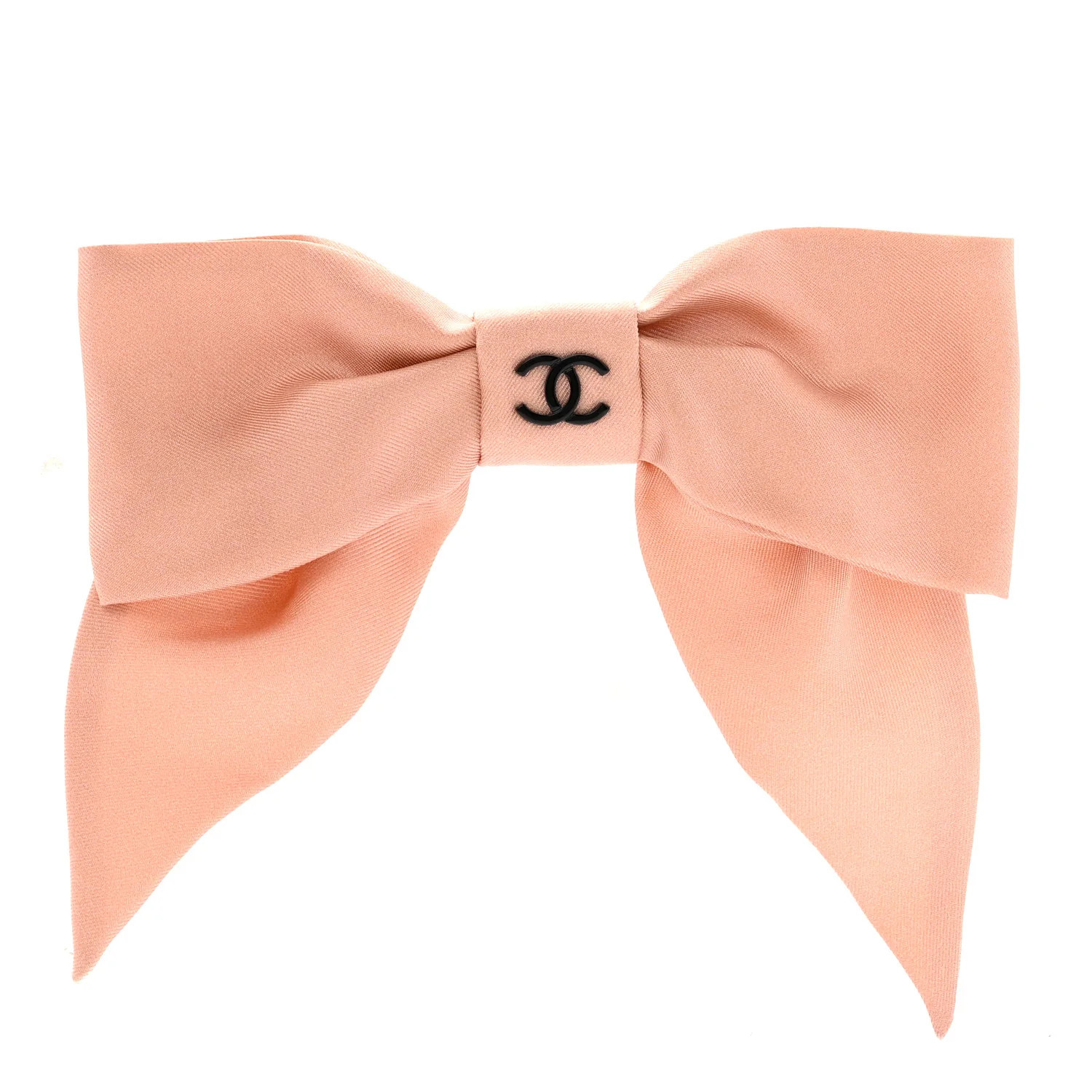 Silk Bow CC Hair Clip Pink Black | FASHIONPHILE (US)