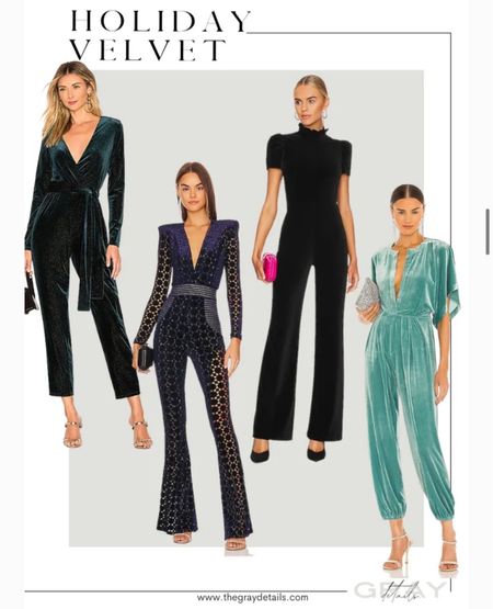 Velvet jumpsuits for holiday party, holiday dress, holiday outfit 

#LTKHoliday #LTKSeasonal #LTKstyletip