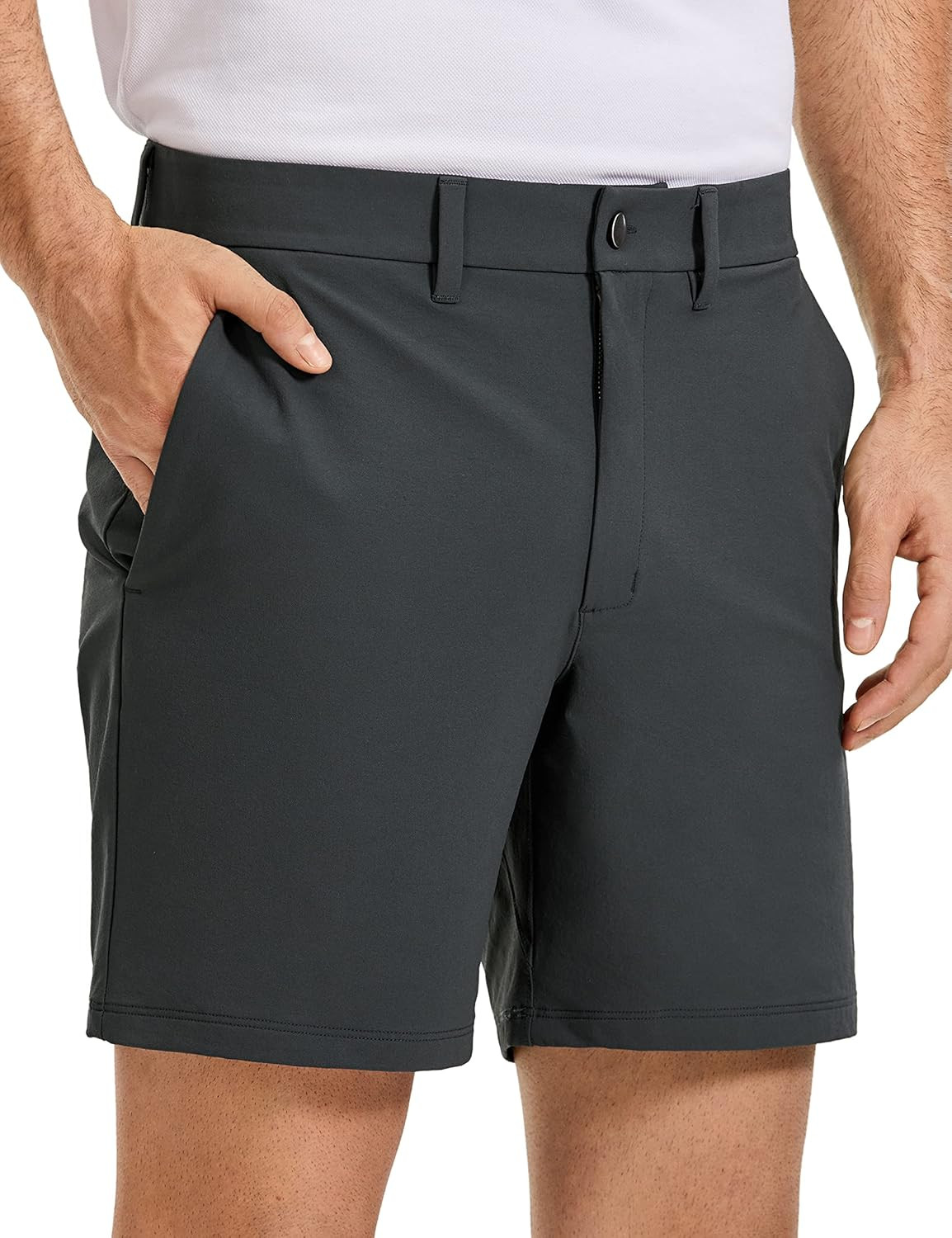CRZ YOGA Men's Stretch Golf Shorts - 7''/9'' Slim Fit Waterproof Athletic Casual Work Shorts with... | Amazon (US)