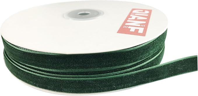 QIANF Vintage Green Velvet Ribbon, 3/8 Inch X 25Yd | Amazon (US)