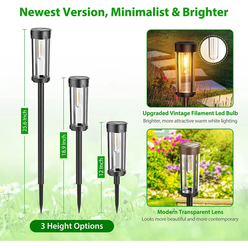 LETMY Black Low Voltage Solar Powered Integrated LED Pathway Light & Reviews | Wayfair | Wayfair North America