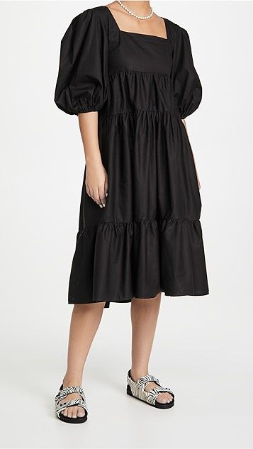 Pouf Sleeve Midi Dress | Shopbop