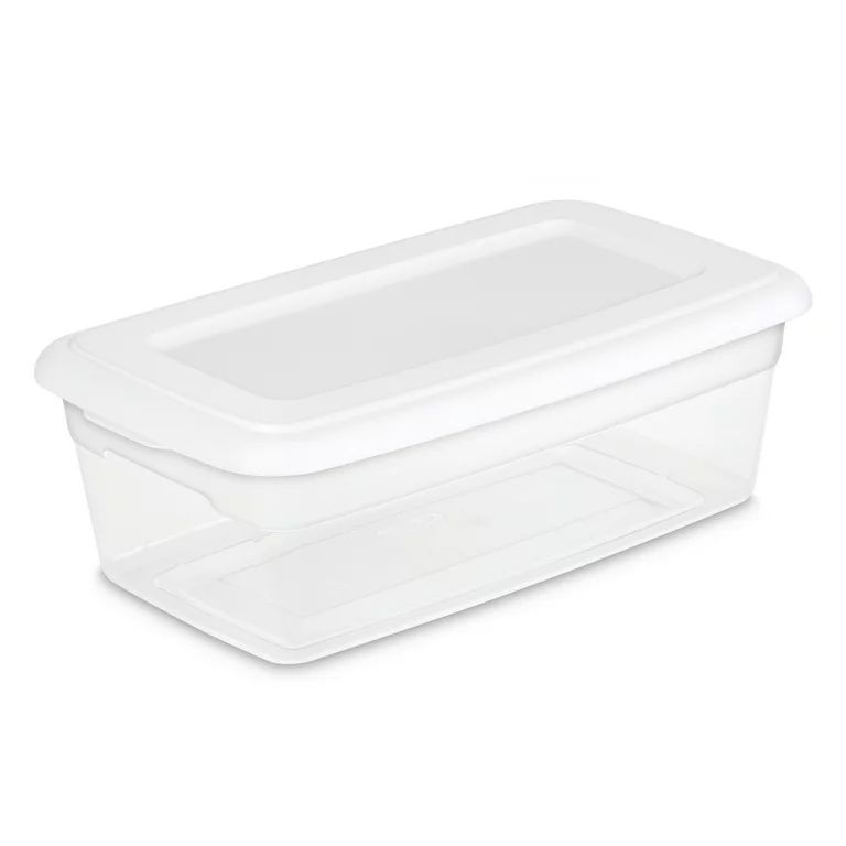 Sterilite 6 Qt. Clear Plastic Storage Box with White Lid | Walmart (US)