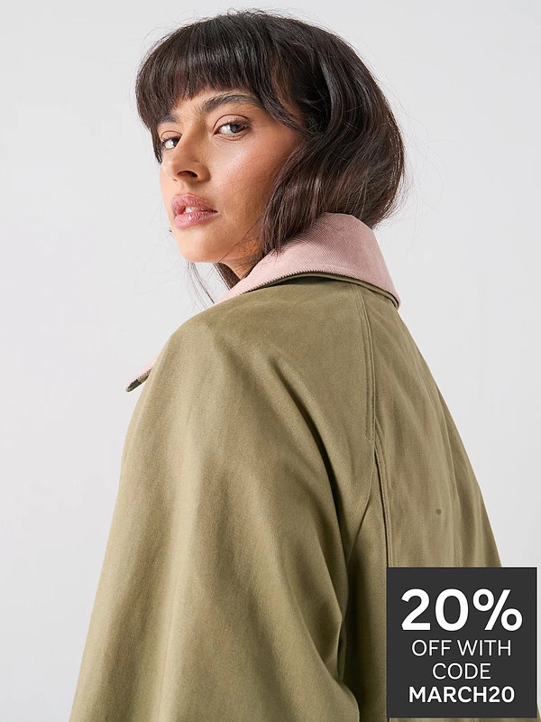 Barbour Cropped Beadnell Casual Jacket - Green | Very (UK)