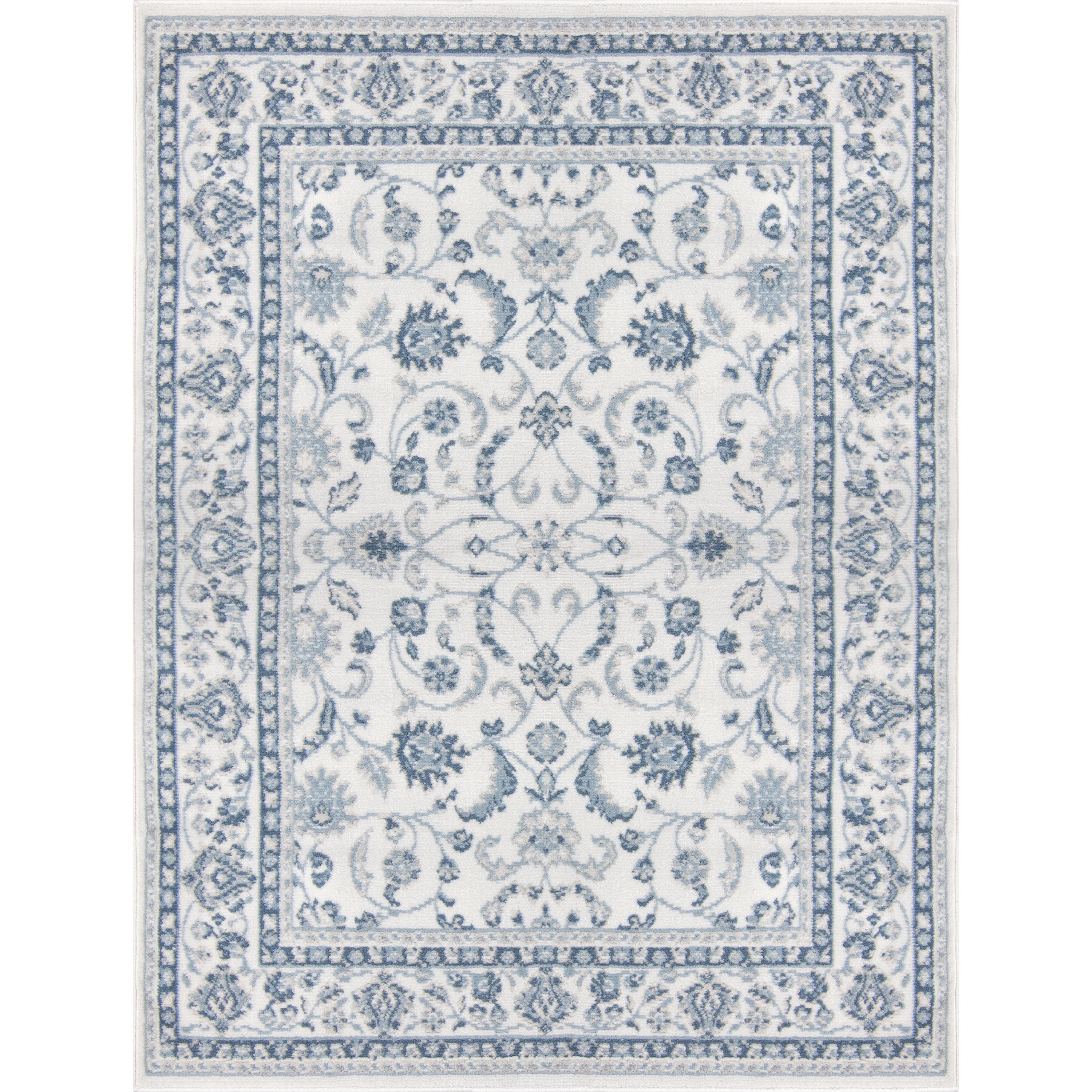 Mainstays Slate Blue Floral, Indoor Area Rug, 4'11" x 6'6" | Walmart (US)