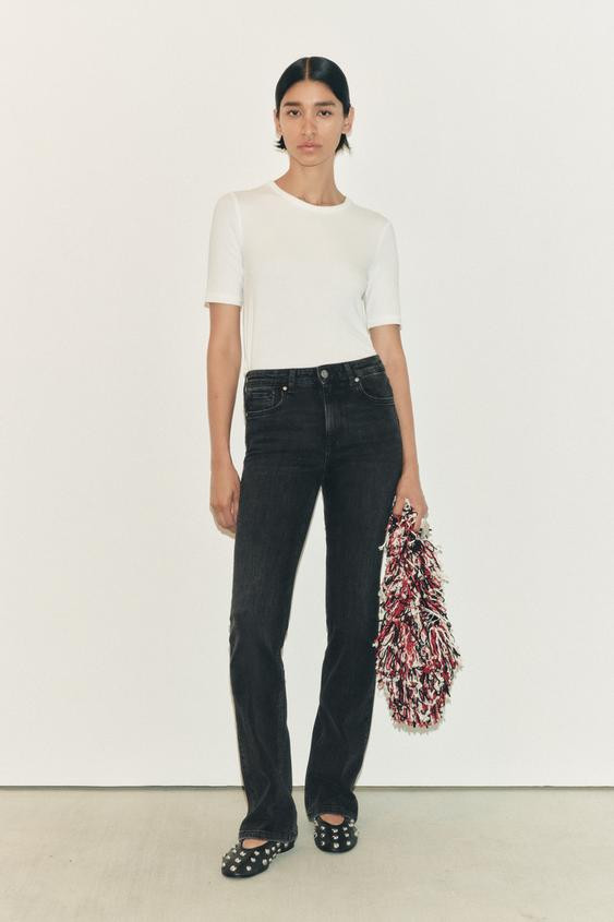 ZW COLLECTION BOOTCUT MID-WAIST CONTOUR JEANS | Zara UK