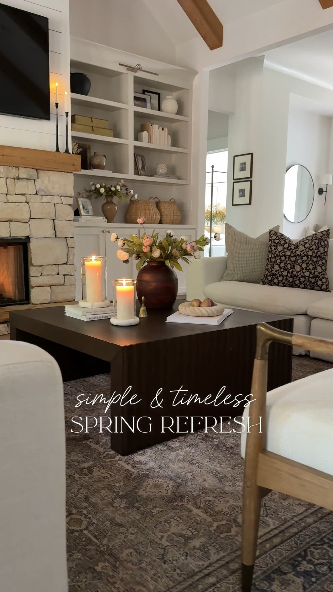 I got these pretty marble hurricanes specifically for my coffee table and it’s safe to say they are staying right here 😍 Comment SPRING and I’ll send links to everything your way! 
 
#Homedecorinspo #moderntraditional #homeinspo #neutralhome #homedecor #studiomcgee #homeswithpurpose #atlanta #atlantadesigner #springtable

#LTKSeasonal #LTKFindsUnder100 #LTKHome