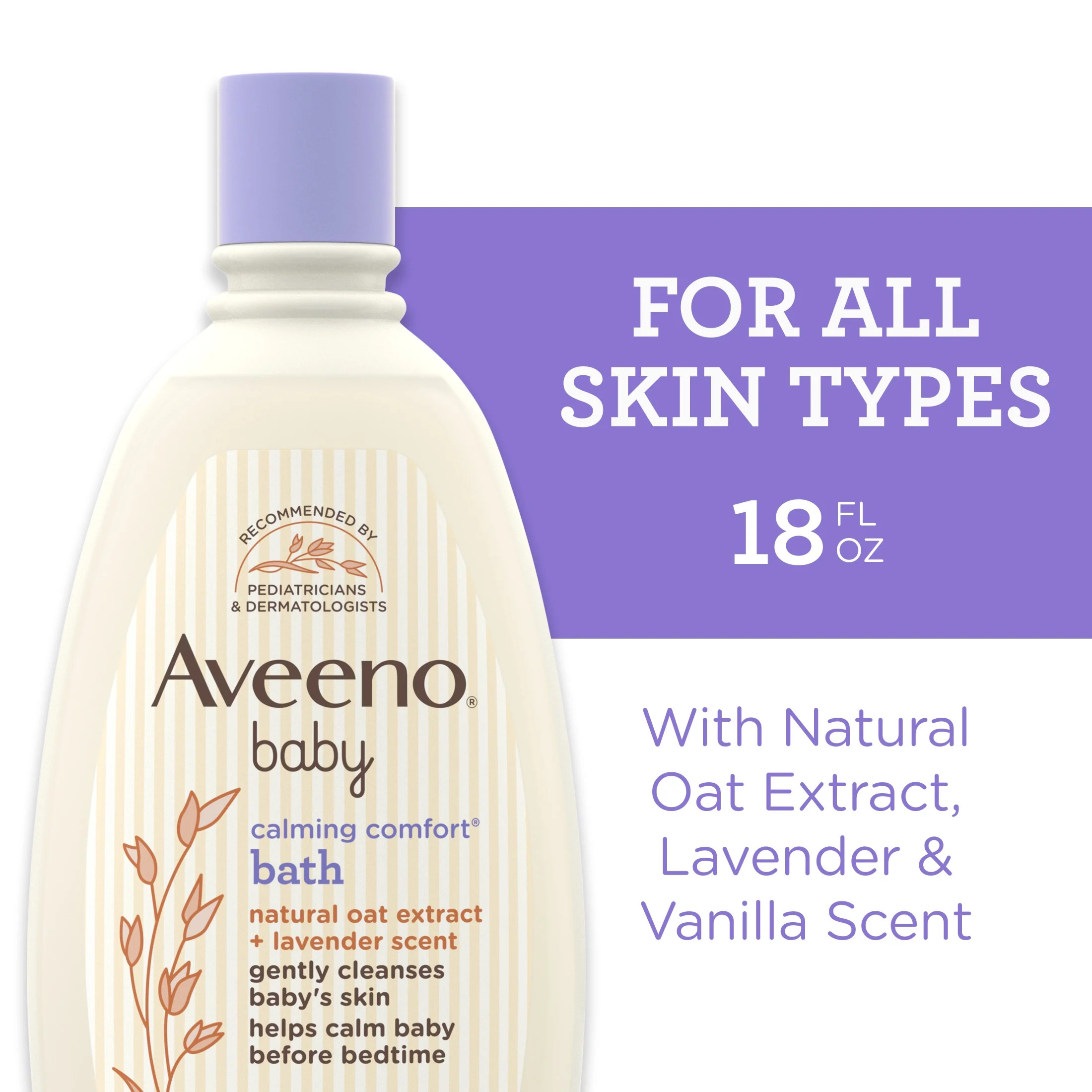 Aveeno Baby Calming Comfort Bath Body Wash, Lavender & Vanilla, 18 fl oz | Walmart (US)