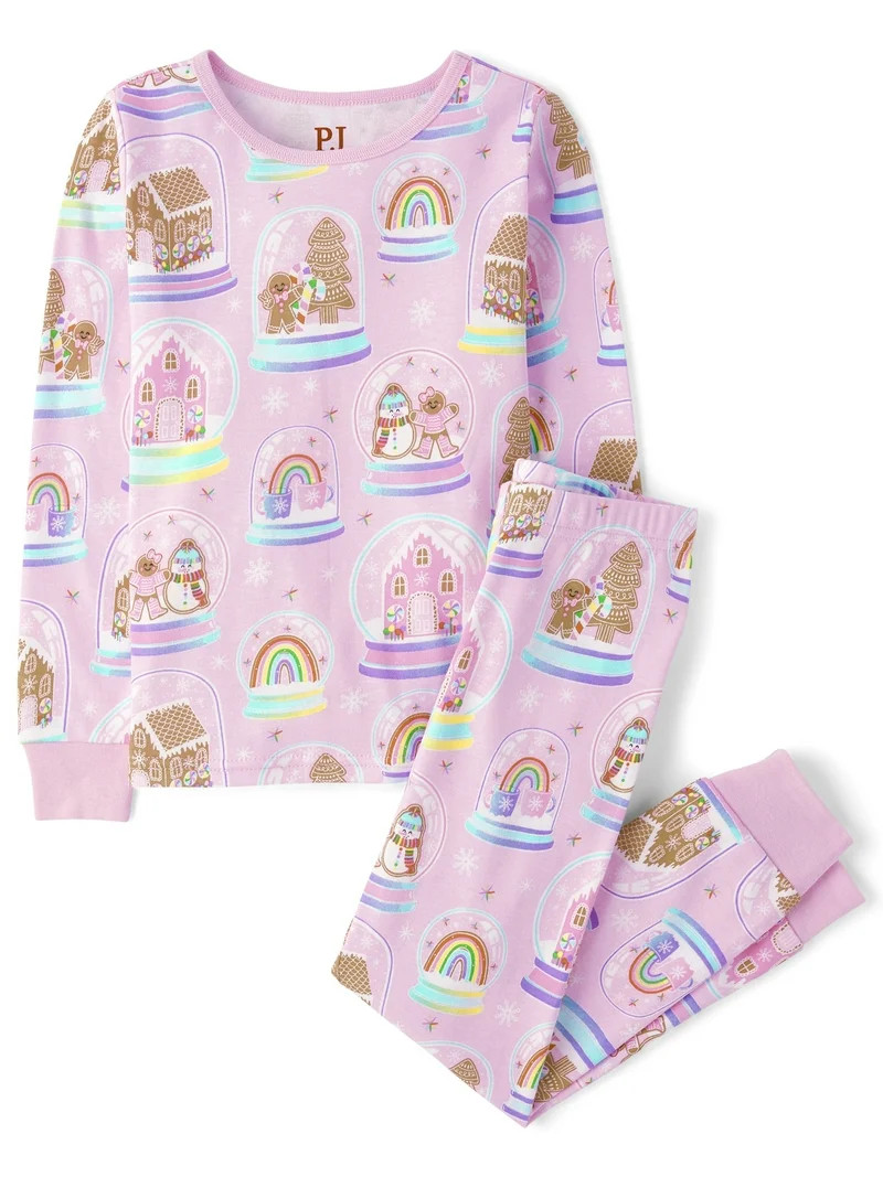 The Children's Place Girls Mommy & Me Matching Family Gingerbread Snow Globe Snug Fit Cotton Paja... | Walmart (US)