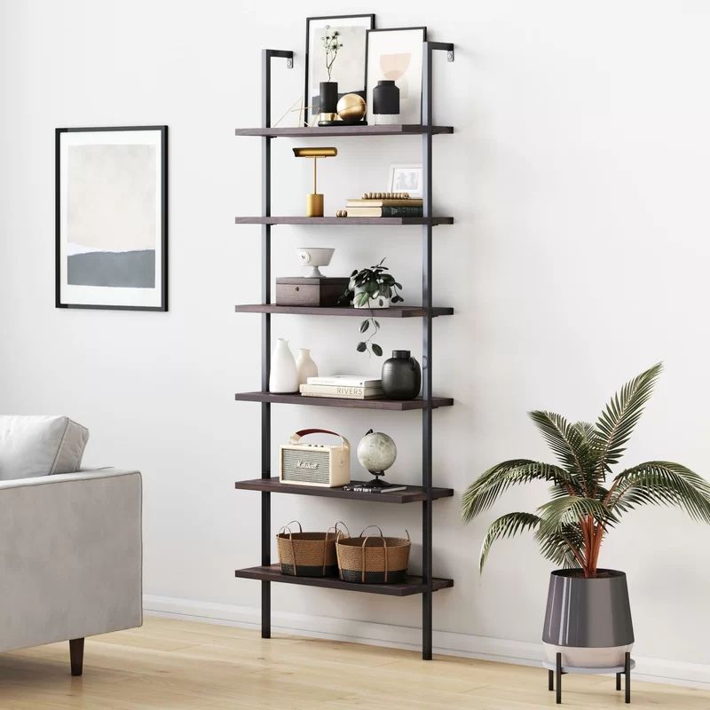 Dawud 85'' H x 30'' W Steel Ladder Bookcase | Wayfair Professional