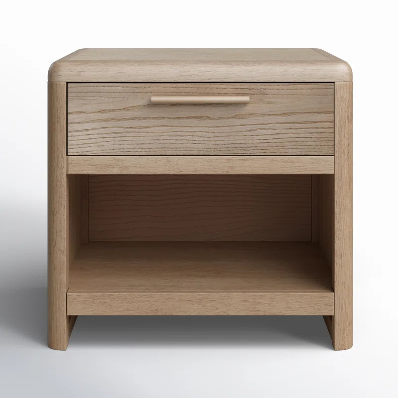 One Drawer One Shelf Ash Wood Nightstand In Ginger | Joss & Main