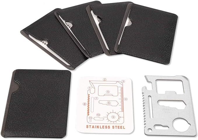 11 in 1 Tools For Men Beer Opener Survival Tool Credit Card Size Fits For Wallet Pocket (5Pack) | Amazon (US)