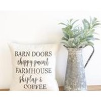 shiplap word pillow, farmhouse pillow cover, fixer upper decor, Joanna Gaines decor, farmhouse style, barn doors chippy paint | Etsy (US)