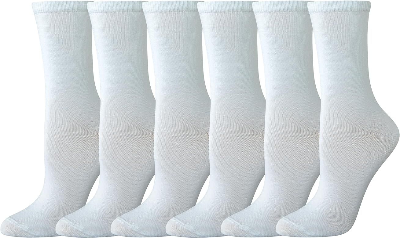 Amazon Essentials Women's Casual Crew Socks, 6 Pairs | Amazon (US)