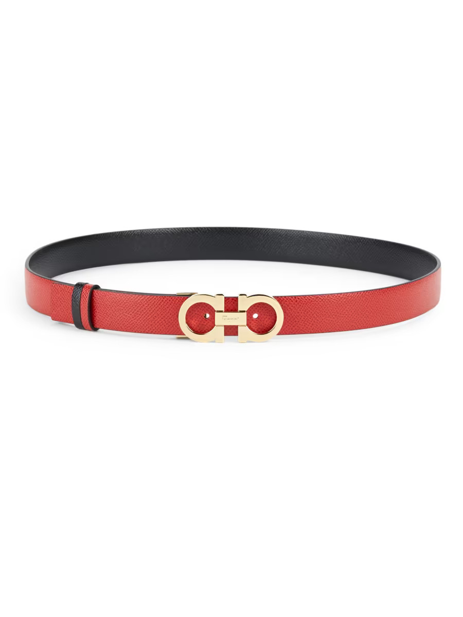 Double Gancini Reversible Leather Belt | Saks Fifth Avenue