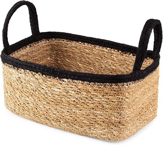 Compactor Tahna Seagrass Storage Basket, Size Small, 24 x 15 x 12cm, Brown/Black, RAN10547 | Amazon (UK)