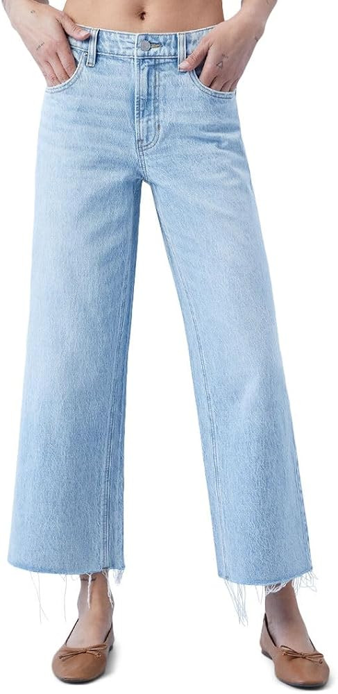 PacSun Women's Eco Light Blue Cropped Wide Leg Jeans | Amazon (US)