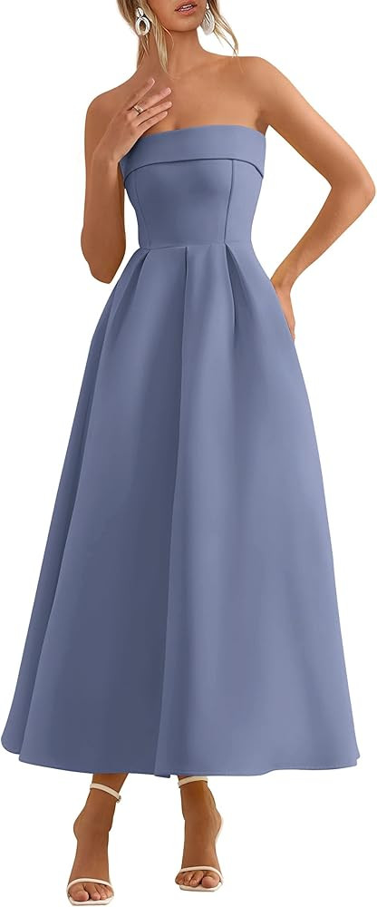 PRETTYGARDEN Cocktail Dresses for Women 2026 Summer Formal Elegant Tube Top Strapless Spring Wedd... | Amazon (US)