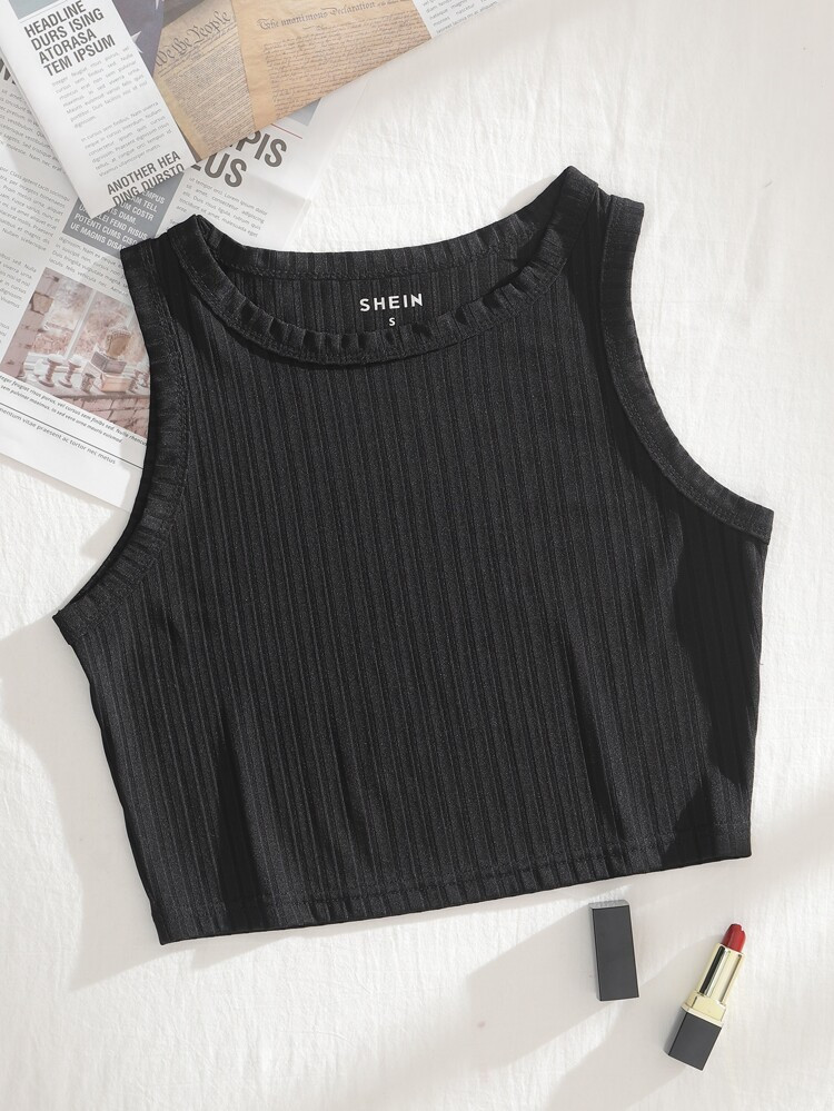 Basics Vlak Tanktop & hemd Geplisseerde | SHEIN