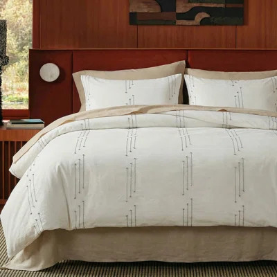 100% Cotton Tufted Duvet Cover Queen Size, Natural Cream White Comforter Cover with Zipper Closure & Corner Ties, 3-Piece Soft Breathable Minimalist L | Wayfair North America