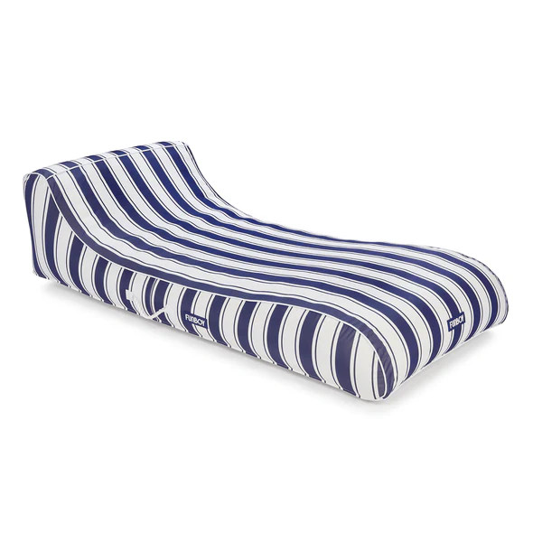 Fabric Sunbed Lounger Navy Stripe, 62" Long | FUNBOY