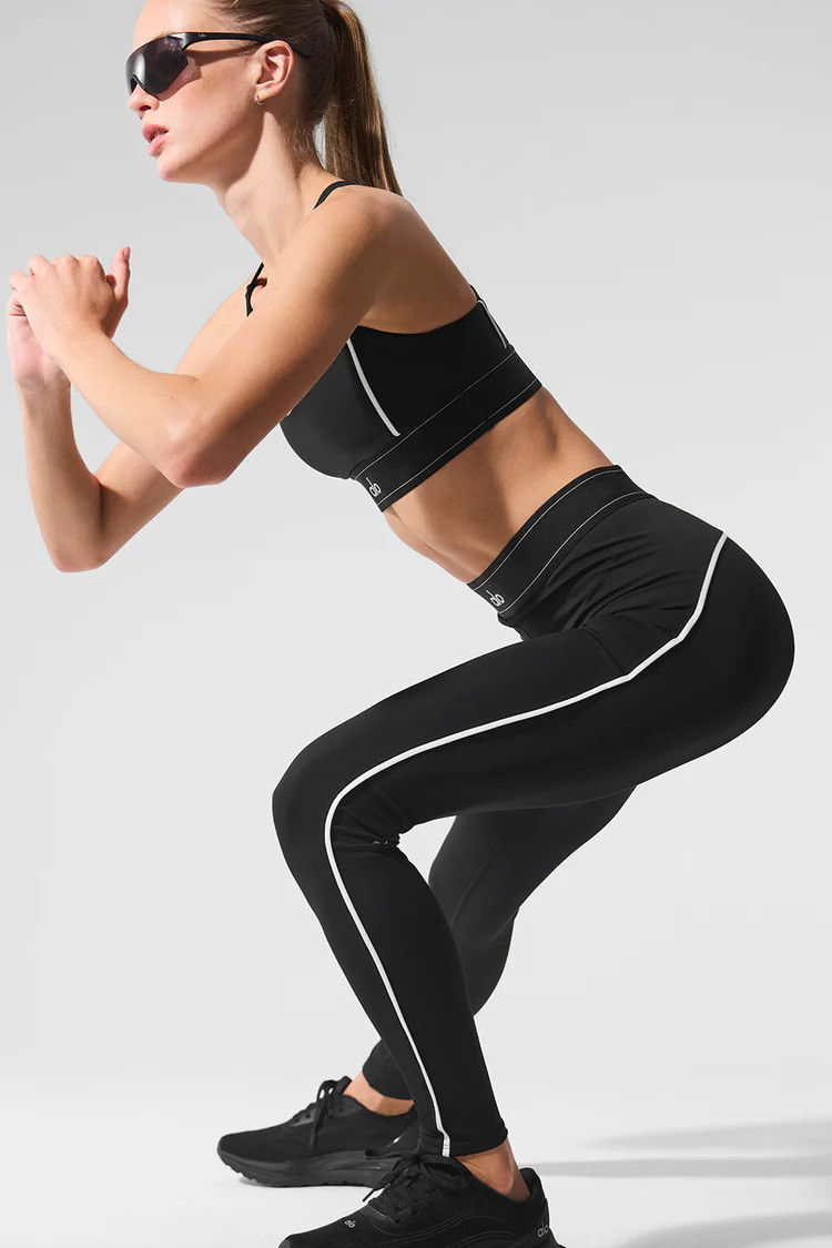 Airlift High-Waist Suit Up Legging - Black/White | Alo Yoga