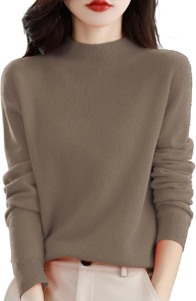 Warm Cashmere Sweaters for Women Long Sleeve Crew Neck Classic Soft Pullover Sweater Loose Casual... | Amazon (US)