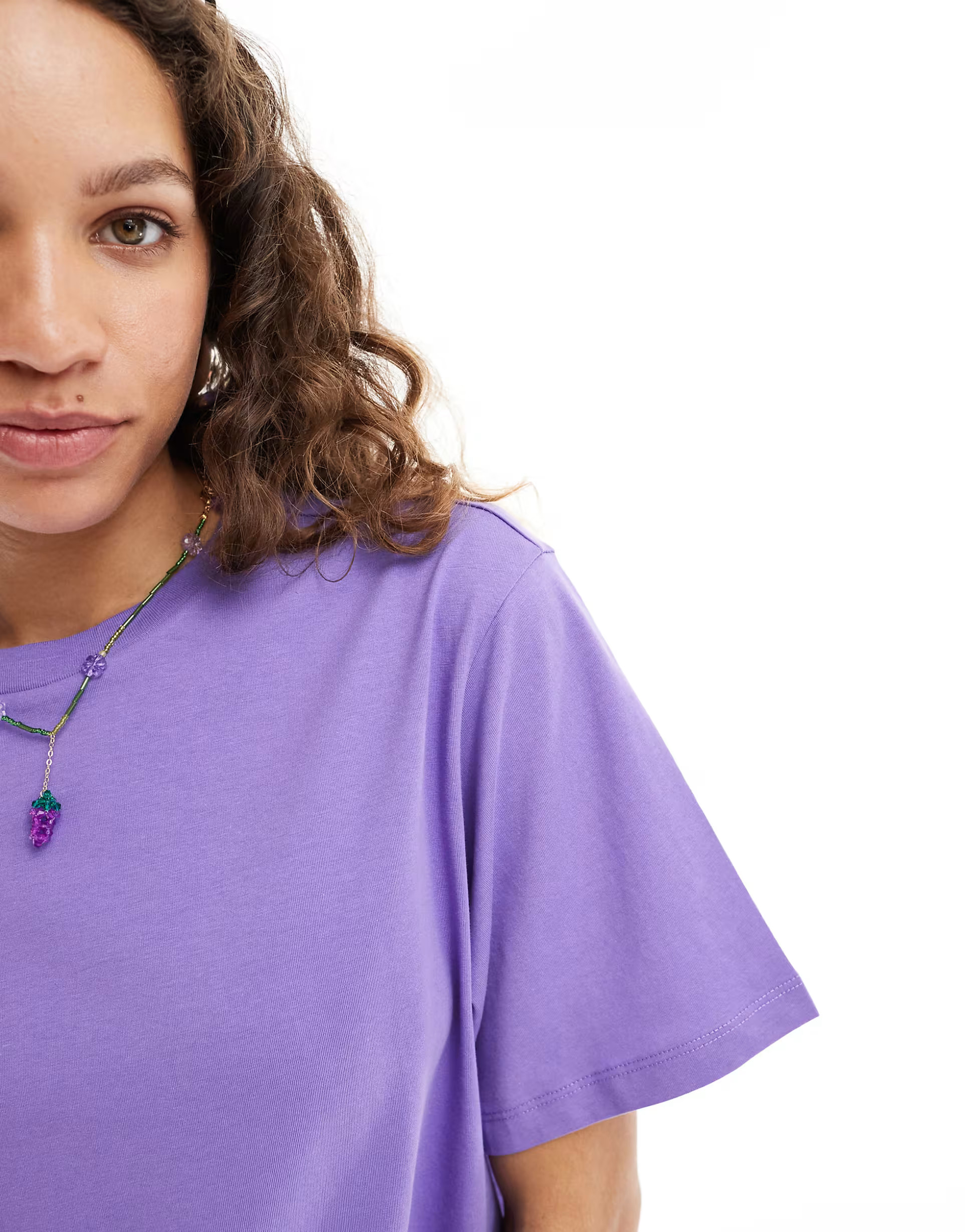 Monki oversized t-shirt in lilac purple | ASOS | ASOS (Global)