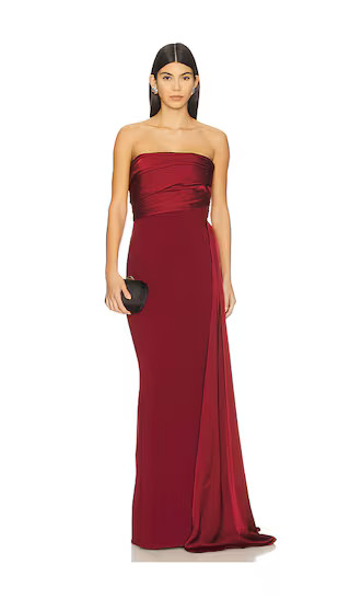 Amira Gown in Dark Red | Revolve Clothing (Global)