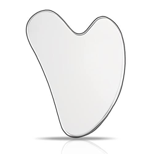 Contrybox Gua Sha Facial Tools, Stainless Steel Guasha Tool for Face & Body, Gua Sha Tools for Puffiness Reducing & Jawline Sculpting Metal Guasha Tool for Women Self-Skincare, Silver | Amazon (US)