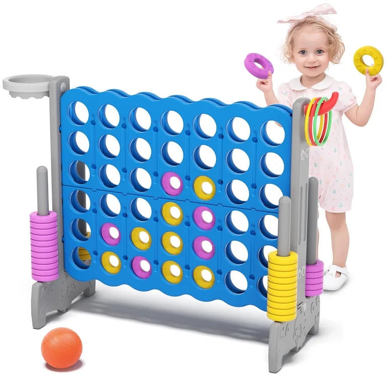 XJD Jumbo 4-to-Score Giant Game Set 4-in-a-Row Connect Game for Adults Kids Family Fun, Grey Blue | Walmart (US)