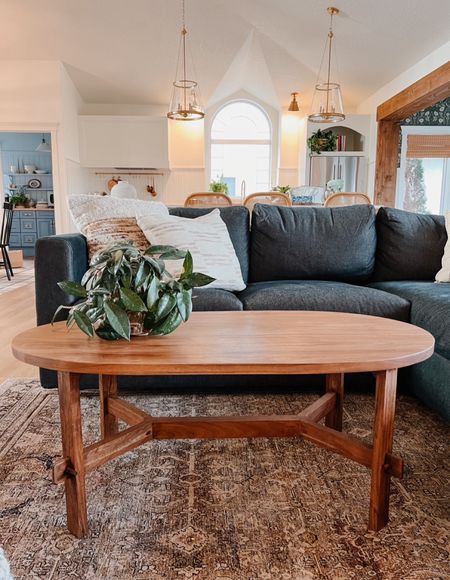 Inexpensive oval modern farmhouse coffee table 

#LTKsalealert #LTKhome