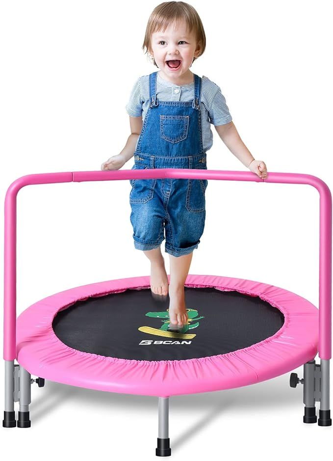 BCAN 36'' Mini Folding Ages 2 to 5 Toddler Trampoline with Handle for Kids, Two Ways to Assemble ... | Amazon (US)
