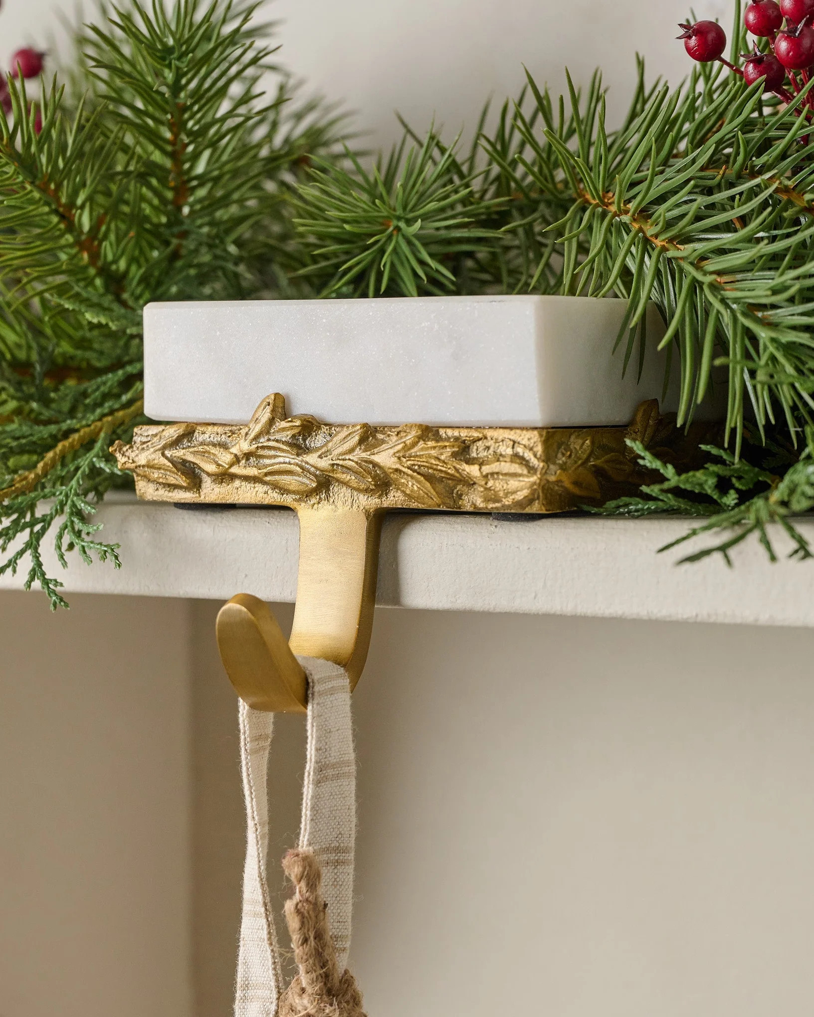 Marble and Gilded Stocking Holder | Magnolia