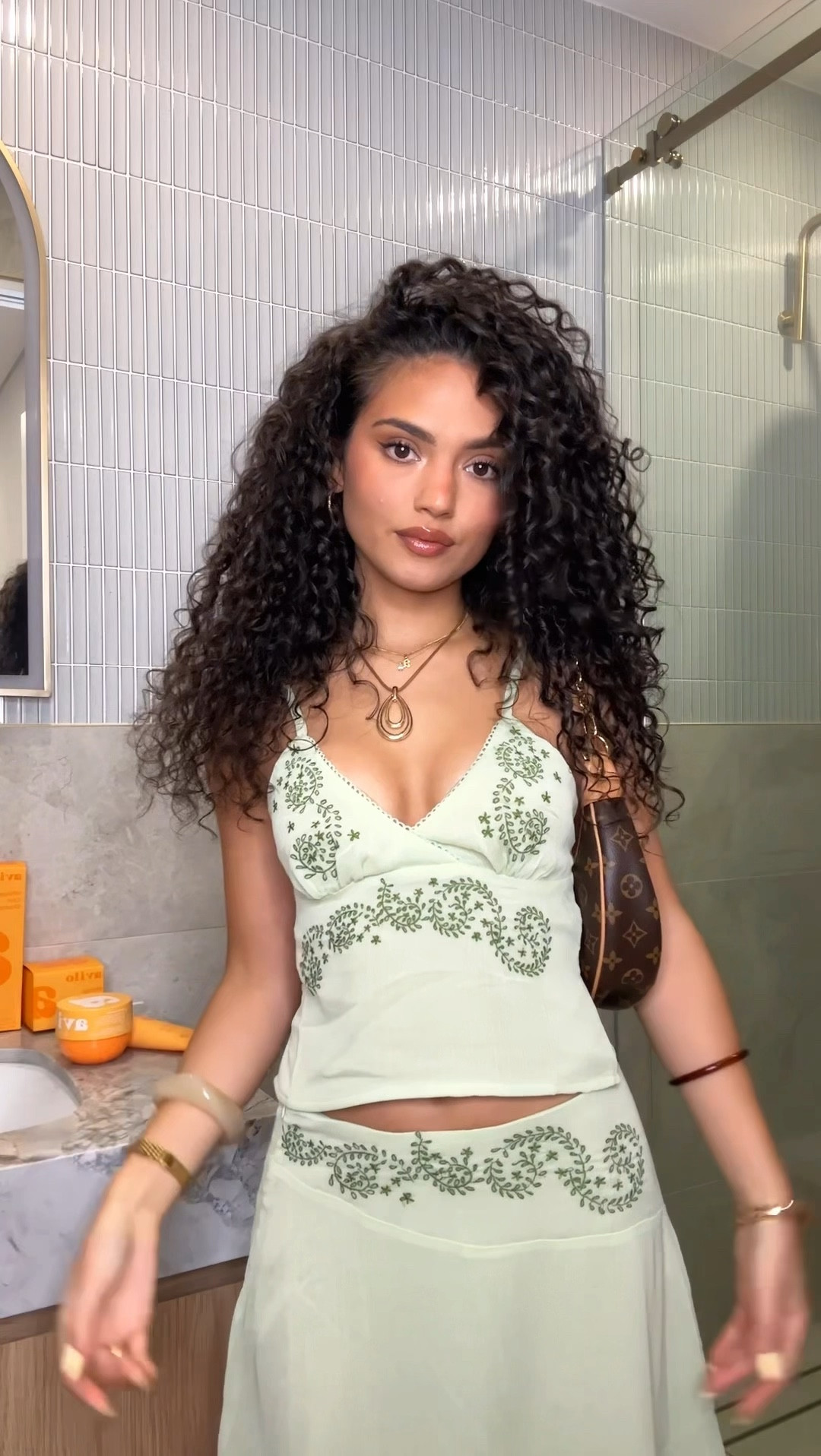 This set is 90s coded ✨ Linked the necklace too. Wearing size XS in both top and skirt #princesspolly #ltkaustralia 