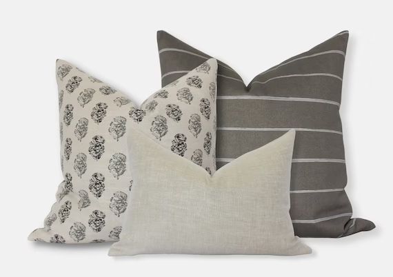 Neutral Pillow Combinations, Pillow Set of 3 Brown Cream, Neutral Throw Pillow Set, Earthy Pillow... | Etsy (US)