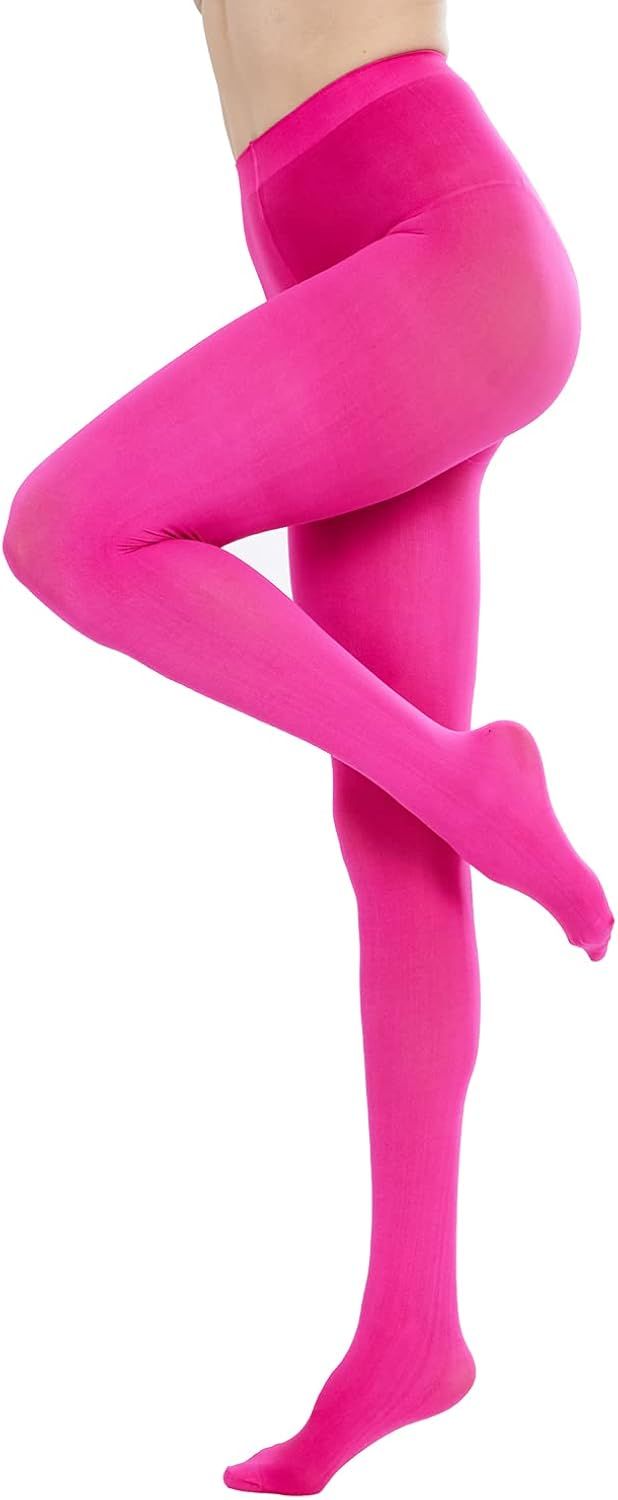 CozyWow Run Resistant 80D Soft Solid Color Semi Opaque Footed Tights High Waist | Amazon (US)